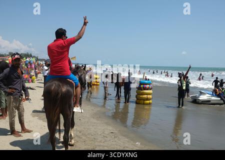 Der zweitlängste Cox`s Bazaar Sea Beach der Welt, Bangladesch Stockfoto